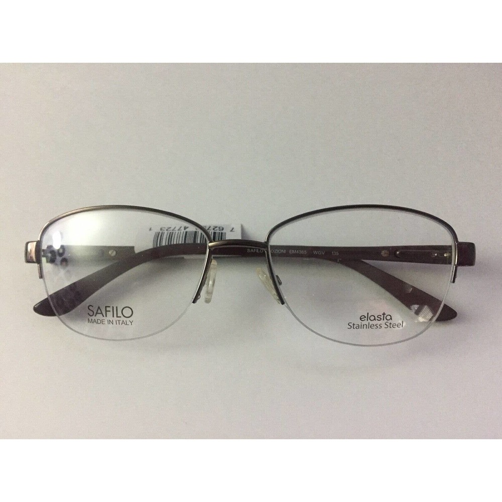 New Safilo Emozioni Eyeglasses Grey/Chocolate 53-17-135 Frames